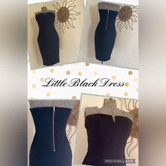 Little Black dress with SEXY V-cut @ the top!! And silver zipper down the back! - Picture 4 of 7